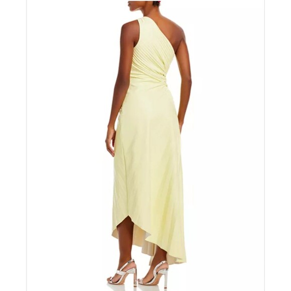 A.L.C. Delfina Faux Leather Pleated Dress One Shoulder Formal Gala Sz 8 ALC - Picture 4 of 9